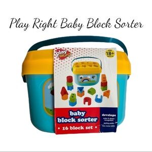 NIB Play Right Baby Block Sorter 16 Block Set